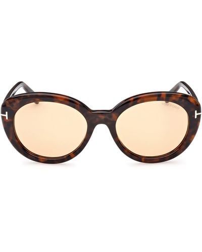 Tom Ford Lily-02 55mm Tinted Cat Eye Sunglasses - Natural