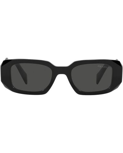 Prada 51mm Rectangular Sunglasses - Black