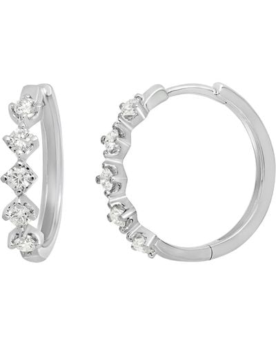 Bony Levy Liora Diamond Hoop Earrings - White
