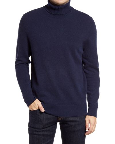 Nordstrom Cashmere Turtleneck Sweater - Blue