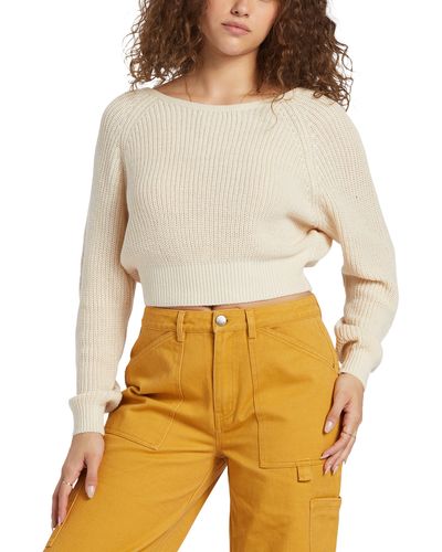 Billabong Sun Soaked Crop Sweater - Yellow