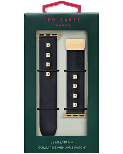 Ted Baker Leather 20mm Apple Watch Watchband - Green