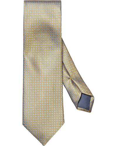 Eton Geometric Silk Tie - Natural