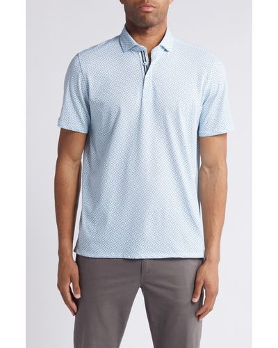 Stone Rose Link Geo Drytouch Performance Polo - Blue