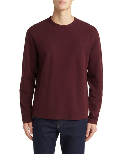 Vince Cotton Blend Waffle Knit Top - Red