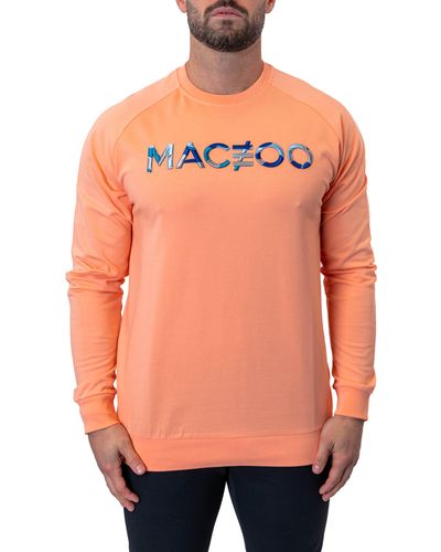 Maceoo Camo Peach Stretch Cotton Sweatshirt - Orange