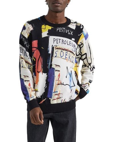 Lee Jeans X Basquiat Print Cotton Graphic Sweater - Black