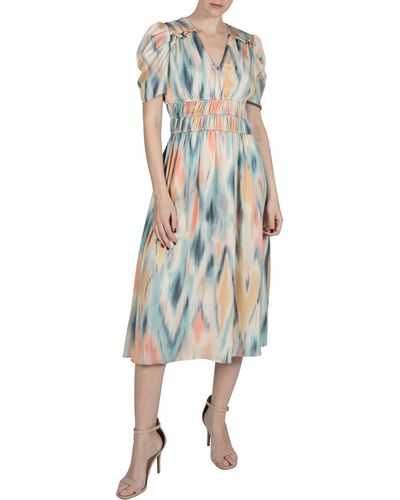 Julia Jordan Abstract Print Midi Dress - Multicolor