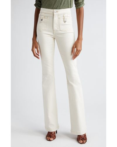 Veronica Beard Beverly High Waist Skinny Flare Jeans - White