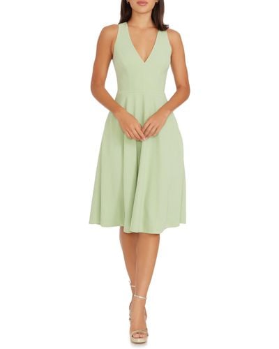 Dress the Population Catalina Fit & Flare Cocktail Dress - Green