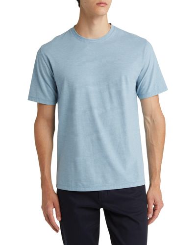 Vince Pinstripe Crewneck T-shirt - Blue