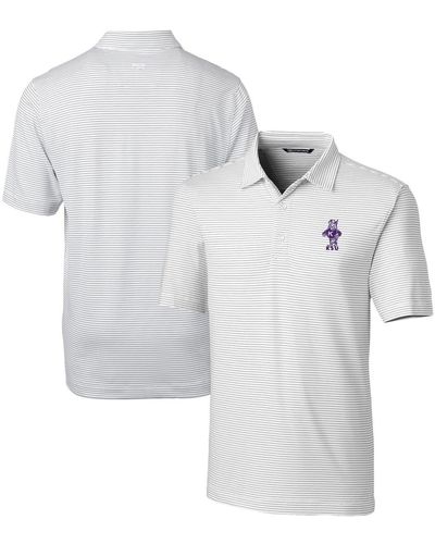Cutter & Buck Kansas State Wildcats Vault Forge Pencil Stripe Stretch Polo At Nordstrom - Gray