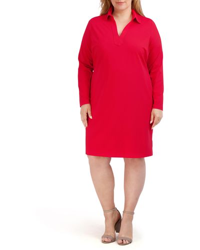 Foxcroft Angel Long Sleeve Jersey Dress - Red