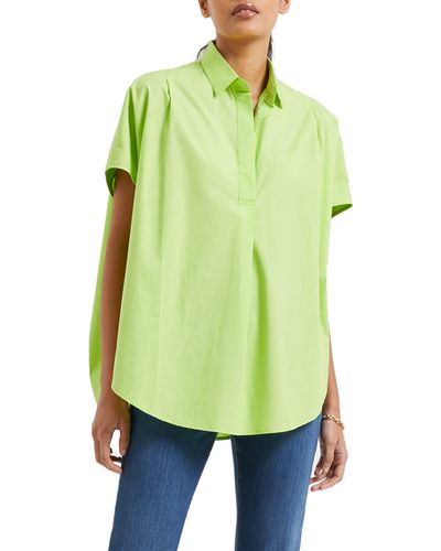 French Connection Rhodes Popover Poplin Shirt - Green