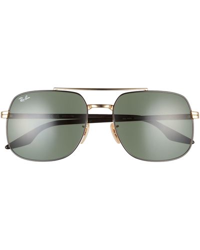 Ray-Ban 59mm Polarized Aviator Sunglasses - Green