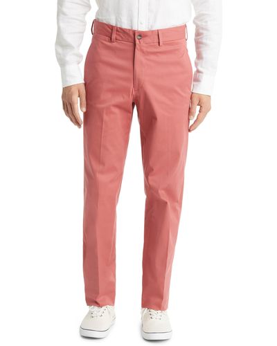 Berle Charleston Khakis Pleated Chino Pants - Red