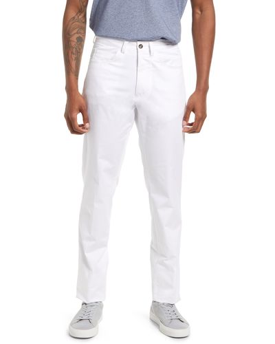 Berle Charleston Khakis Flat Front Stretch Twill Pants - White