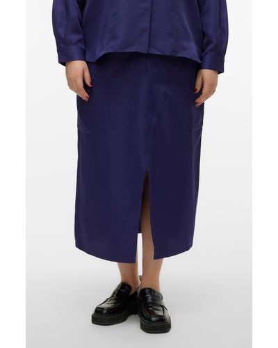 Vero Moda Sikka High Waist Cargo Midi Skirt - Purple