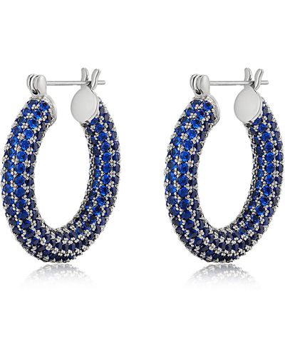 Luv Aj Amalfi Pavé Hoop Earrings - Blue