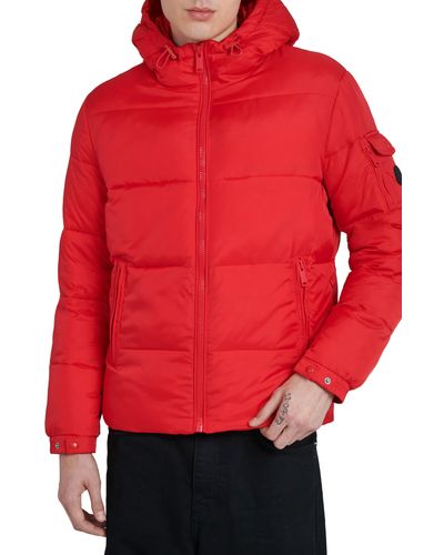 The Recycled Planet Company Erik Hooded Puffer Coat - Red