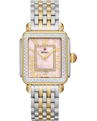 Michele Deco Madison Diamond Two-tone Bracelet Watch - Metallic