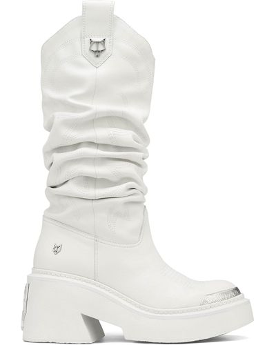 Naked Wolfe Stable Platform Slouchy Cowboy Boot - White