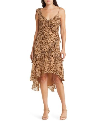 Charles Henry Tiered Ruffle Dress - Natural