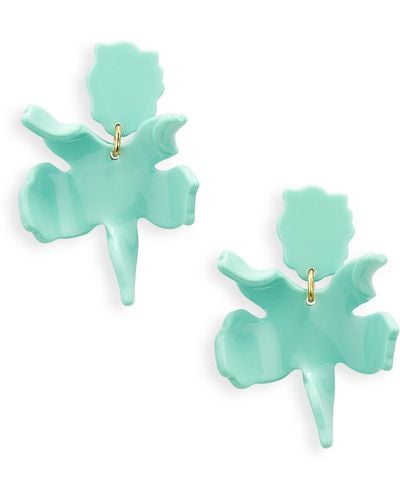 Lele Sadoughi Small Paper Lily Drop Earrings - Green
