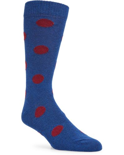 Nordstrom Polka Dot Dress Socks - Blue