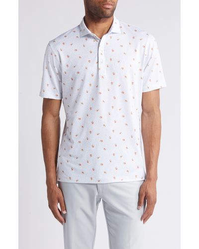 Johnnie-o Moscow Mule-in Prep Performance Print Polo - White