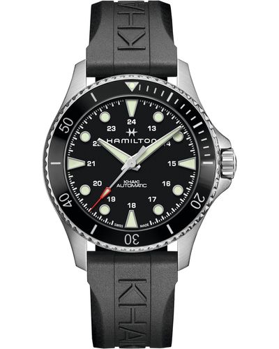 Hamilton Khaki Navy Scuba Automatic Rubber Strap Watch - Black