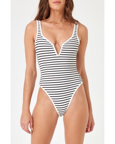 L*Space Coco Classic Stripe One-piece Swimsuit - White