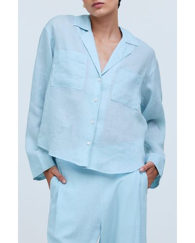 Madewell Resort Ramie Button-up Shirt - Blue