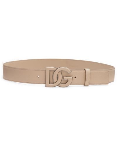 Dolce & Gabbana Dg Logo Buckle Leather Belt - Multicolor