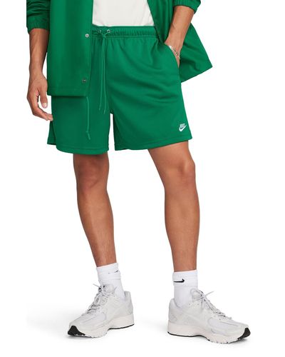 Nike Club Flow Mesh Athletic Shorts - Green
