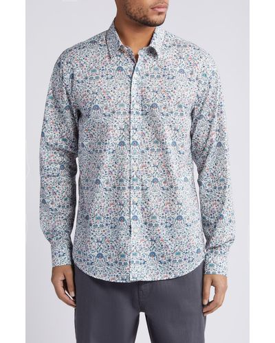Liberty Imran Lasenby Cotton Button-up Shirt - Gray