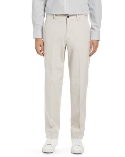 Berle Charleston Khakis Flat Front Cotton Poplin Dress Pants - White