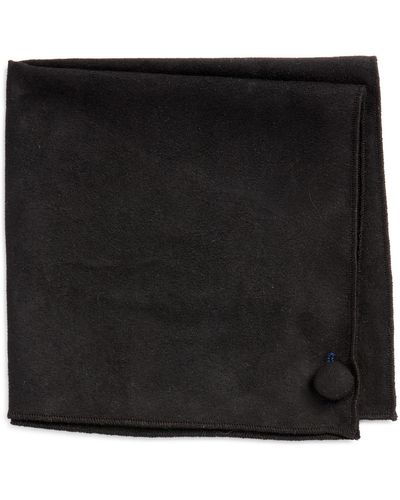 CLIFTON WILSON Sueded Cotton Pocket Square At Nordstrom - Black