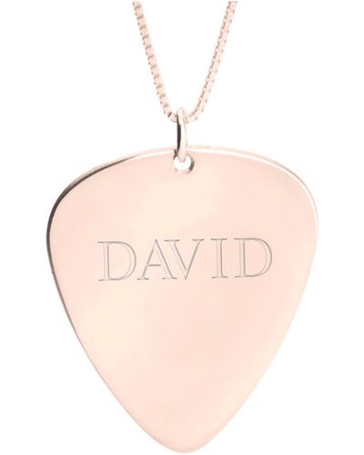 Melanie Marie Personalized Guitar Pick Pendant Necklace - Pink