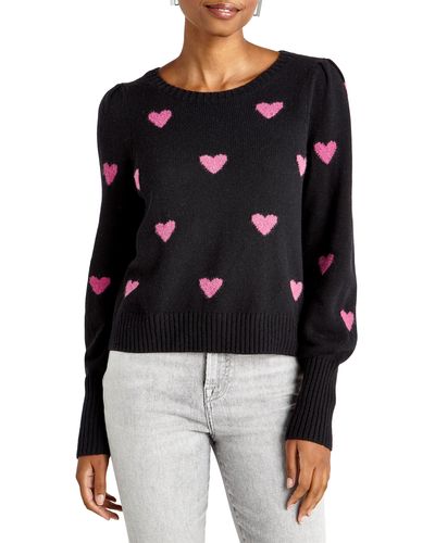Splendid Annabelle Heart Sweater - Black