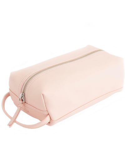 ROYCE New York Compact Leather Toiletry Bag - Pink