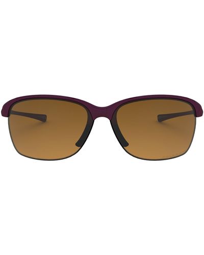 Oakley Unstoppable 65mm Gradient Polarized Oversize Rectangular Sunglasses - Brown