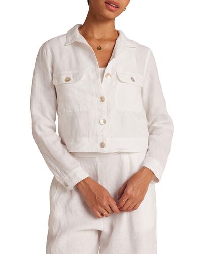 Bella Dahl Utility Crop Linen Jacket - White