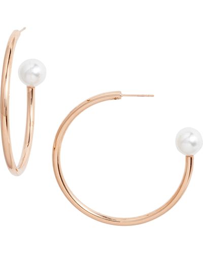 THE KNOTTY ONES Pearly End Hoop Earrings - White