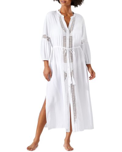 Tommy Bahama Sunlace Long Sleeve Cover-up Dress - White