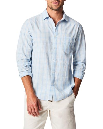Billy Reid Pickwick Line Plaid Button-up Oxford Shirt - Blue