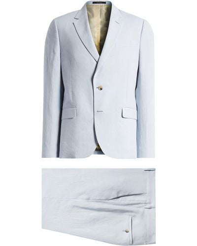 Paul Smith Tailored Fit Solid Linen Suit - Blue