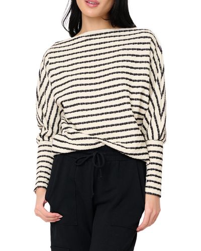 Gibsonlook Slouchy Stripe Sweater - Black