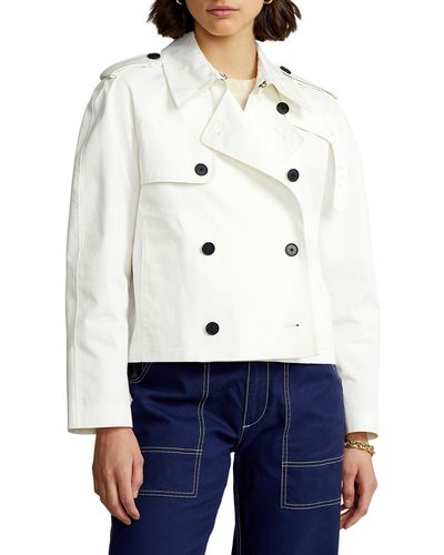 Polo Ralph Lauren Crop Trench Coat - White