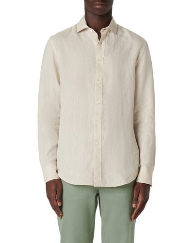 Bugatchi Axel Linen Button-up Shirt - Natural
